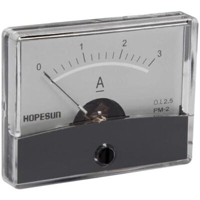 Velleman Ampère-mètre Analogique 60x47mm - 3A Courant DC - Publicité Velleman Ampère-mètre Analogique 60x47mm - 3A Courant DC - Publicité
