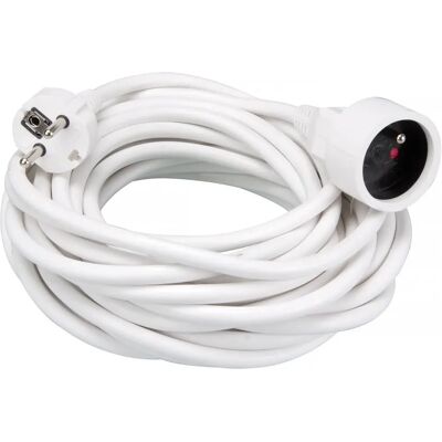 Velleman Câble d'extension - 10 m - Blanc - 3G1.5 - Prise française - Câble d'extension - Publicité Velleman Câble d'extension - 10 m - Blanc - 3G1.5 - Prise française - Câble d'extension - Publicité