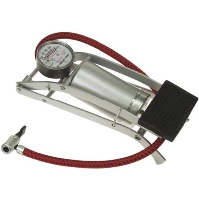 Perel Pompe à Pied Puissante - Manomètre pour Vélo, Voiture, Ballon Perel Pompe à Pied Puissante - Manomètre pour Vélo, Voiture, Ballon