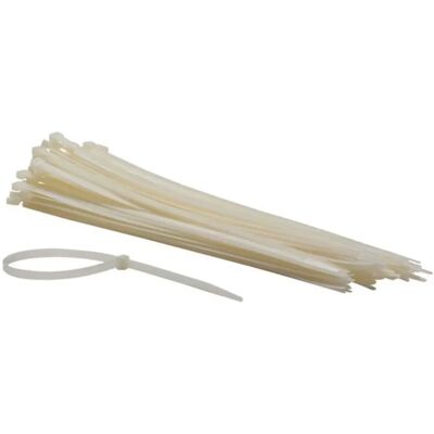 Perel Cables de nylon blancos 7.6x400mm - Resistente a UV - 100 piezas Perel Cables de nylon blancos 7.6x400mm - Resistente a UV - 100 piezas