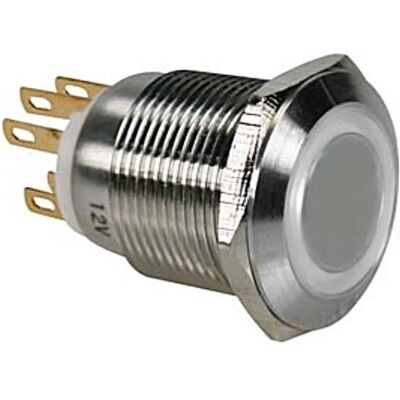 Velleman Bouton-poussoir en Acier Inox - Anneau Blanc - 19mm - Interrupteur - Publicité Velleman Bouton-poussoir en Acier Inox - Anneau Blanc - 19mm - Interrupteur - Publicité