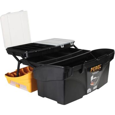 Perel Polypropylen Werkzeugkoffer mit Erweiterungssystem - 27x28x49 cm Perel Polypropylen Werkzeugkoffer mit Erweiterungssystem - 27x28x49 cm