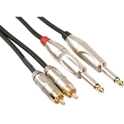 Cavo audio HQ Power PAC118 - 5m, 2x RCA, 2x Jack 6,35mm - Nero - Cavo audio Cavo audio HQ Power PAC118 - 5m, 2x RCA, 2x Jack 6,35mm - Nero - Cavo audio
