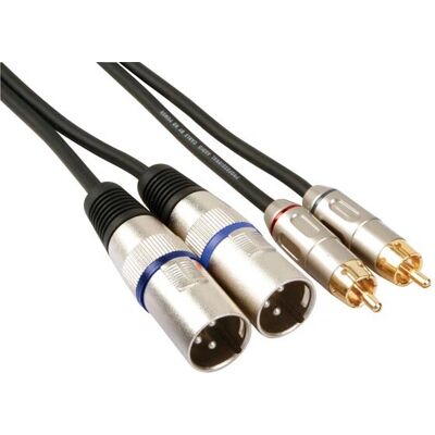 HQ Power XLR-RCA Kabel - 1m Zwart - Audiokabel HQ Power XLR-RCA Kabel - 1m Zwart - Audiokabel