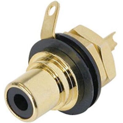 Neutrik Rean - Pièce de châssis phono - Contacts plaqués or - Noir Neutrik Rean - Pièce de châssis phono - Contacts plaqués or - Noir