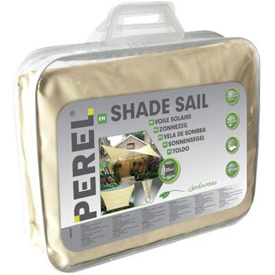Perel Creme Sonnensegel - 5x5m, UV-beständig, Wasserabweisend - Quadrat Perel Creme Sonnensegel - 5x5m, UV-beständig, Wasserabweisend - Quadrat