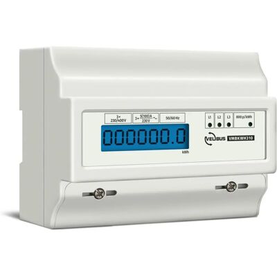 Velleman Compteur d'énergie Din 3 phases - Puissance & kWh - Professionnel 7 modules - Publicité Velleman Compteur d'énergie Din 3 phases - Puissance & kWh - Professionnel 7 modules - Publicité