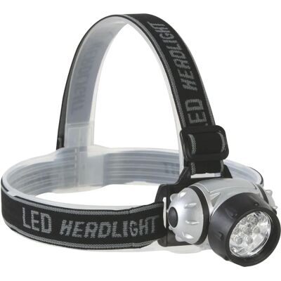Lampada frontale Perel - Grigia - 7 LED - Uso outdoor Lampada frontale Perel - Grigia - 7 LED - Uso outdoor