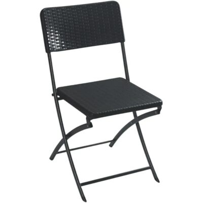 Perel FP165R Cadeirinha de Aço Dobrável - Resistente às Condições Climáticas & Efeito Rattan Perel FP165R Cadeirinha de Aço Dobrável - Resistente às Condições Climáticas & Efeito Rattan