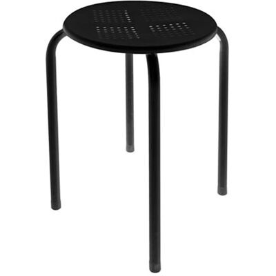 Perel FP135B - Sgabello Nero - Diametro 29cm, Altezza 45cm - Robusto & Impilabile Perel FP135B - Sgabello Nero - Diametro 29cm, Altezza 45cm - Robusto & Impilabile