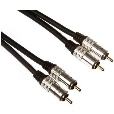 Kabel audio 2xRCA męski od HQ Power - 5m - Ekranowany Kabel audio 2xRCA męski od HQ Power - 5m - Ekranowany