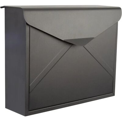 Perel Verona Mailbox - Black - Wall & Pole Mounting - 39x13x30cm Perel Verona Mailbox - Black - Wall & Pole Mounting - 39x13x30cm