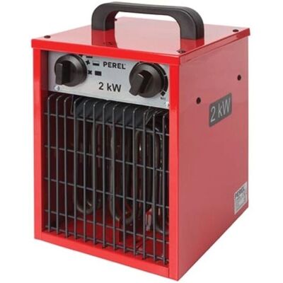 Calentador de ventilador Perel - 2000W - Rojo - Interior - 3 configuraciones Calentador de ventilador Perel - 2000W - Rojo - Interior - 3 configuraciones