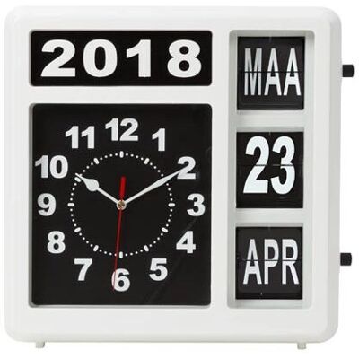 Velleman WC106 Reloj pared/mesita - Rectángulo Negro/Blanco - Calendario Velleman WC106 Reloj pared/mesita - Rectángulo Negro/Blanco - Calendario