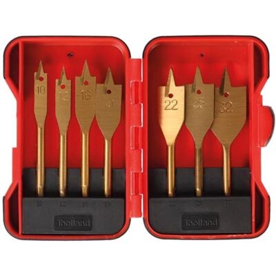 Toolland Speed Drills - Titanium Coated - 7 Stück - Holzbohrerset Toolland Speed Drills - Titanium Coated - 7 Stück - Holzbohrerset