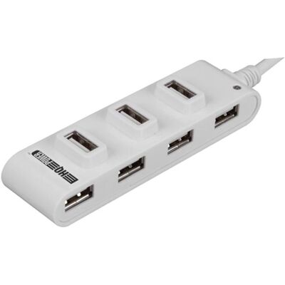 HQ Power HQ-Power Hub USB 2.0 de Alta Velocidade - 7 Portas Branca HQ Power HQ-Power Hub USB 2.0 de Alta Velocidade - 7 Portas Branca