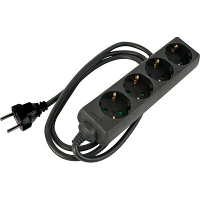 HQ Power - EB4STB25-5HQ-G - Mehrfachsteckdose - 4 Schutzkontakt - 5m Kabel - Schwarz HQ Power - EB4STB25-5HQ-G - Mehrfachsteckdose - 4 Schutzkontakt - 5m Kabel - Schwarz
