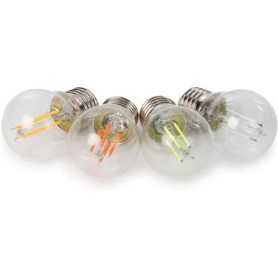HQ Power Conjunto de Lâmpadas LED G45 - Vidro Transparente - 4 peças HQ Power Conjunto de Lâmpadas LED G45 - Vidro Transparente - 4 peças