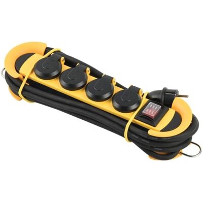 Velleman Tomada Pesada - 4 Tomadas - Gestão de Cabos - IP44 - 3 M Cabo - Schuko Velleman Tomada Pesada - 4 Tomadas - Gestão de Cabos - IP44 - 3 M Cabo - Schuko