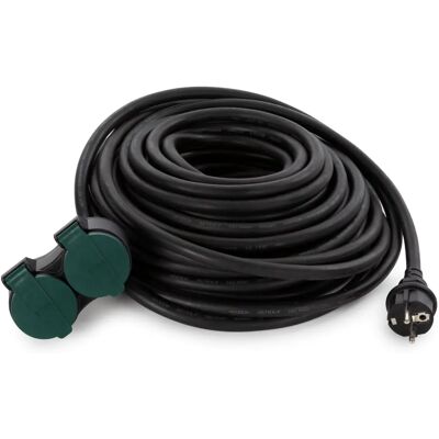 Velleman Câble d'Extension Extérieur 20 M - 2 Prises - Noir - 3G2.5 - Publicité Velleman Câble d'Extension Extérieur 20 M - 2 Prises - Noir - 3G2.5 - Publicité