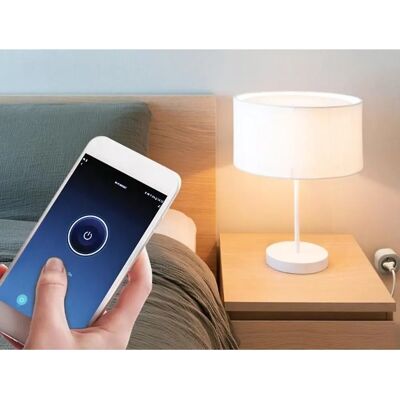 Prise WiFi intelligente blanche Perel - Intérieur 13A 3000W - Mise à la terre française - Publicité Prise WiFi intelligente blanche Perel - Intérieur 13A 3000W - Mise à la terre française - Publicité