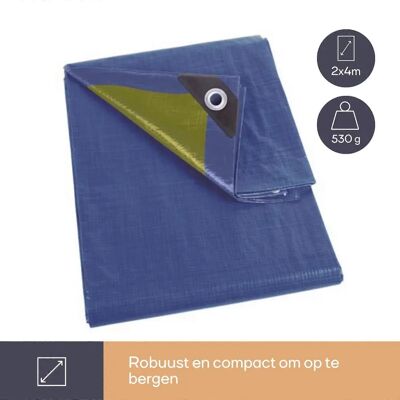 Velleman Blau/Groen Zeil 2x4m - Waterdicht Beschermhoes Velleman Blau/Groen Zeil 2x4m - Waterdicht Beschermhoes
