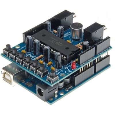 Escudo de grabación de audio Whadda para Arduino - Micrófono, 60s - Azul Escudo de grabación de audio Whadda para Arduino - Micrófono, 60s - Azul