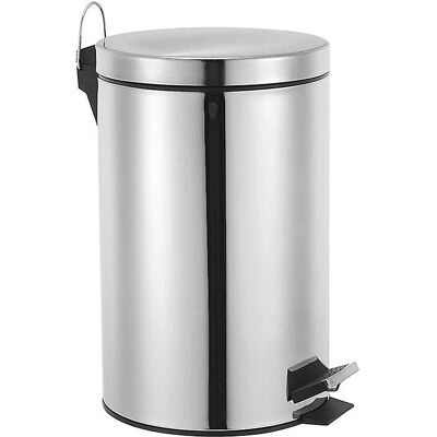 Perel metalen pedaalemmer - 14L - Grijs - Pedalafvalbak Perel metalen pedaalemmer - 14L - Grijs - Pedalafvalbak