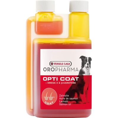 Oropharma Opti Coat Alimentaire - Complément pour chiens pour pelage brillant et peau saine - Publicité Oropharma Opti Coat Alimentaire - Complément pour chiens pour pelage brillant et peau saine - Publicité