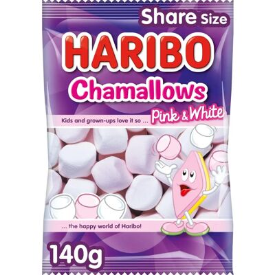 Haribo Pink & White Marshmallows - 140g Pack - Snack or Bake Haribo Pink & White Marshmallows - 140g Pack - Snack or Bake