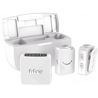 Fifine M9 Trådlöst Mikrofon System - Vit Fifine M9 Trådlöst Mikrofon System - Vit