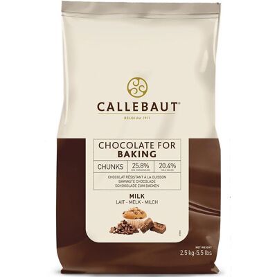 Callebaut Milk chocolate bakestable chunks - 2.5kg - Chocolate chunks Callebaut Milk chocolate bakestable chunks - 2.5kg - Chocolate chunks