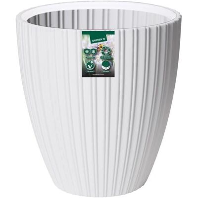 Garden ID Fancy Pot de Fleurs Blanc 40x42cm - Jardin, Balcon, Intérieur - Publicité Garden ID Fancy Pot de Fleurs Blanc 40x42cm - Jardin, Balcon, Intérieur - Publicité