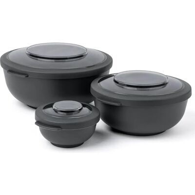 Amuse Tylla Lunchbox-Set - Schwarz/Grau - 3 Schalen 200+1000+2000 Ml Amuse Tylla Lunchbox-Set - Schwarz/Grau - 3 Schalen 200+1000+2000 Ml