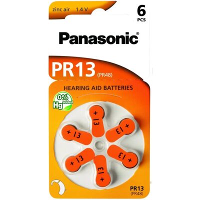 Pile Panasonic V13 6-BL - Zinc-air Bouton/monnaie 1,4V Pile Panasonic V13 6-BL - Zinc-air Bouton/monnaie 1,4V