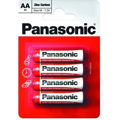 Piles Zinc Rouge Panasonic R6RZ/4BP - Piles - Publicité Piles Zinc Rouge Panasonic R6RZ/4BP - Piles - Publicité
