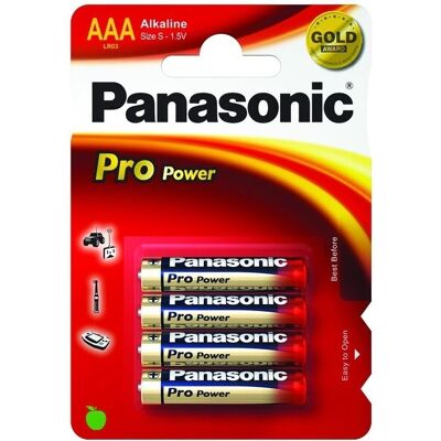 Piles Alcalines Panasonic LR03PPG - Pack de 4 - Publicité Piles Alcalines Panasonic LR03PPG - Pack de 4 - Publicité