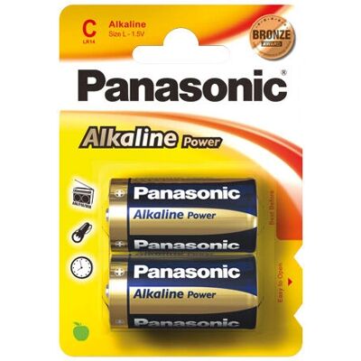 Batería Alcalina Panasonic LR14 - Desechable, Pack 2 Batería Alcalina Panasonic LR14 - Desechable, Pack 2