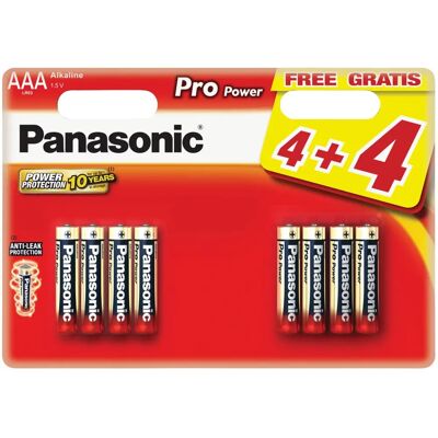 Batería Alcalina Panasonic Pro Power AAA 4+4 Batería Alcalina Panasonic Pro Power AAA 4+4