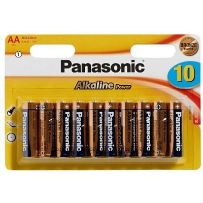 Piles Alcalines Panasonic LR06 B10 - Technologie Alcaline - 1,5V - Mignon - Type de Produit - Publicité Piles Alcalines Panasonic LR06 B10 - Technologie Alcaline - 1,5V - Mignon - Type de Produit - Publicité