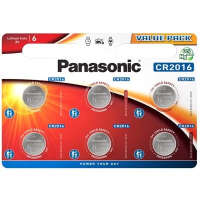 Pile lithium Panasonic CR2016 - 6 pièces - Publicité Pile lithium Panasonic CR2016 - 6 pièces - Publicité