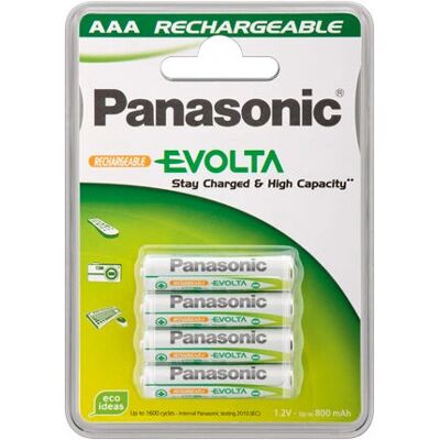 Panasonic - Batería recargable NiMH AAA 750mAh - Baterías recargables Panasonic - Batería recargable NiMH AAA 750mAh - Baterías recargables