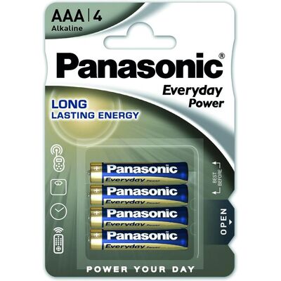 Pack de Piles Alcalines Panasonic LR03 - Batteries - Publicité Pack de Piles Alcalines Panasonic LR03 - Batteries - Publicité