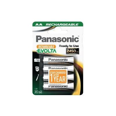 Piles rechargeables NiMH AA Panasonic HHR-3XXE 2450mAh - Publicité Piles rechargeables NiMH AA Panasonic HHR-3XXE 2450mAh - Publicité