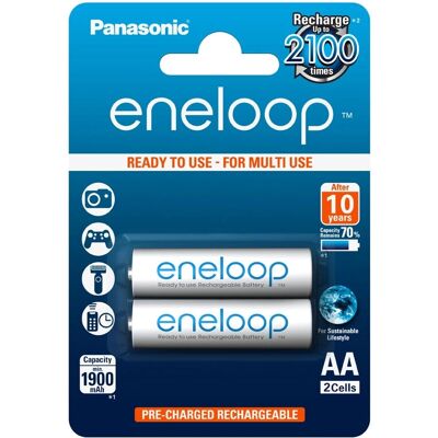 Pile rechargeable Ni-MH Panasonic Eneloop HR06 - 2000mAh - Publicité Pile rechargeable Ni-MH Panasonic Eneloop HR06 - 2000mAh - Publicité