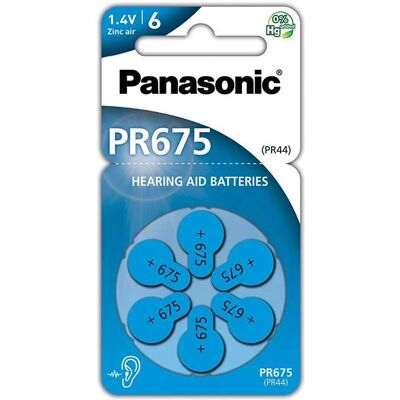 Baterias de aparelho auditivo Panasonic PR-675/6LB - Baterias para aparelhos auditivos Baterias de aparelho auditivo Panasonic PR-675/6LB - Baterias para aparelhos auditivos