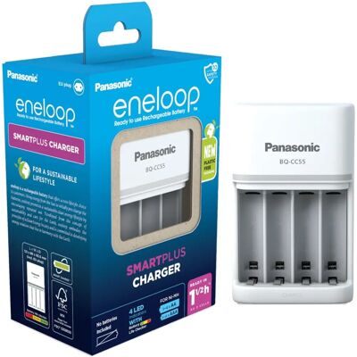 Panasonic Eneloop BQ-CC55 SmartPlus Ladegerät - Schnelles AA AAA NiMH-Ladegerät Panasonic Eneloop BQ-CC55 SmartPlus Ladegerät - Schnelles AA AAA NiMH-Ladegerät