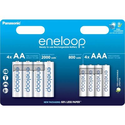 Panasonic Wiederaufladbare Batterien - AA & AAA NiMH 2000/800mAh - Umweltfreundlich Panasonic Wiederaufladbare Batterien - AA & AAA NiMH 2000/800mAh - Umweltfreundlich
