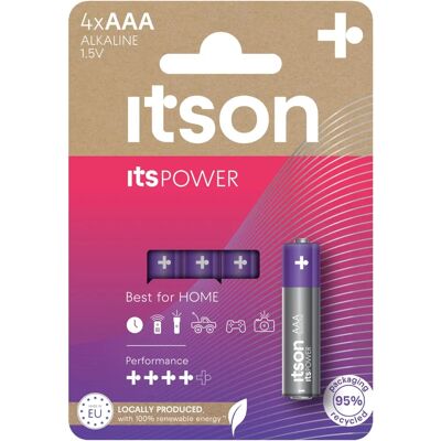 Itson Power 4x LR03 (AAA) Piles - Énergie domestique - Publicité Itson Power 4x LR03 (AAA) Piles - Énergie domestique - Publicité