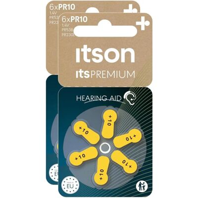 Itson Zinc-Air 6x PR10 - Piles pour aides auditives - Publicité Itson Zinc-Air 6x PR10 - Piles pour aides auditives - Publicité